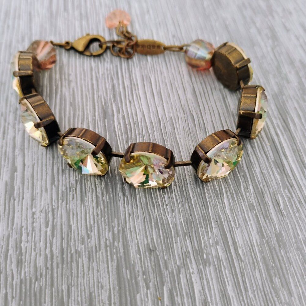 Sabika Vienna Crystal Bracelet Champagne Luminous Swarovski Crystals - Picture 4 of 5